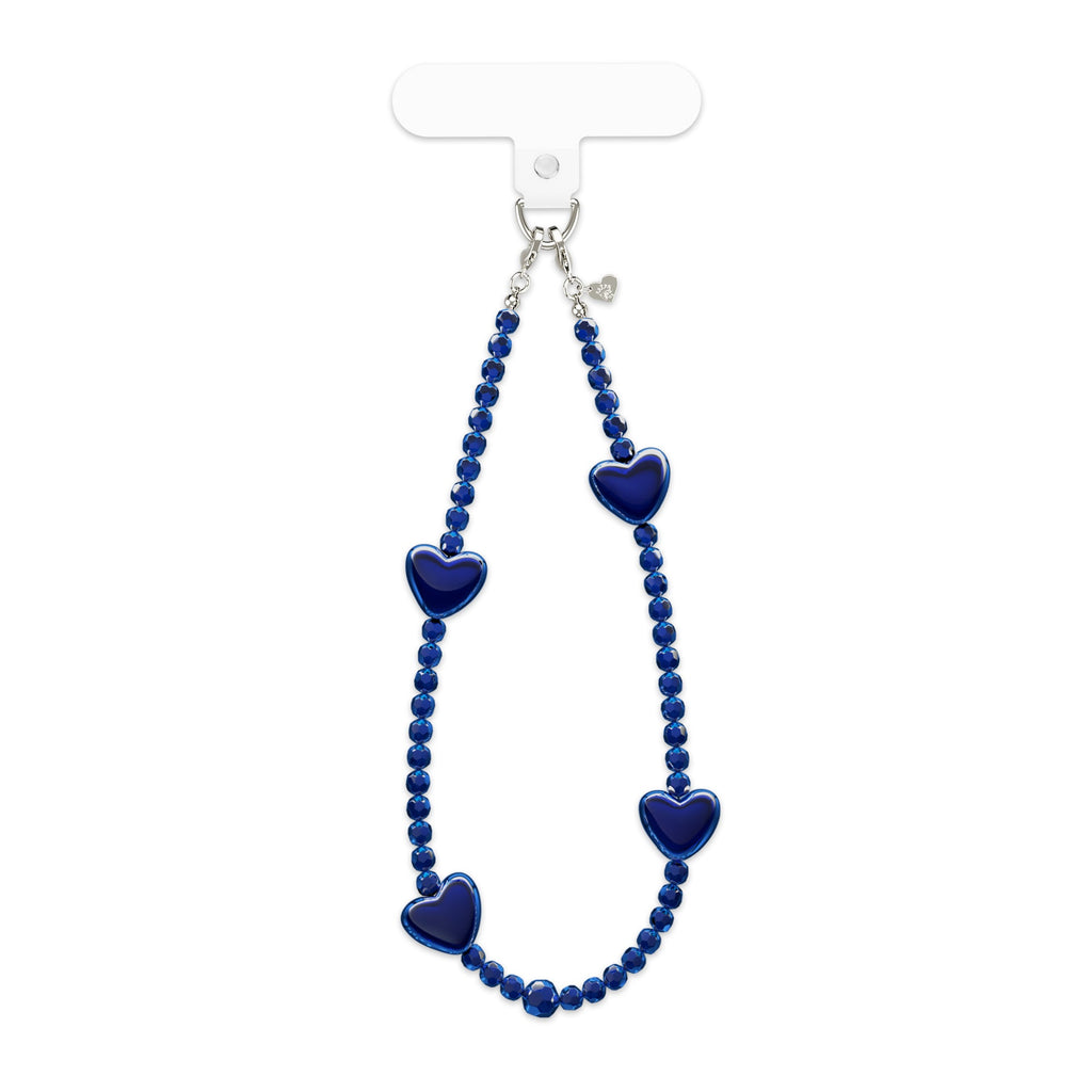 Clear Blue Heart Phone Charm