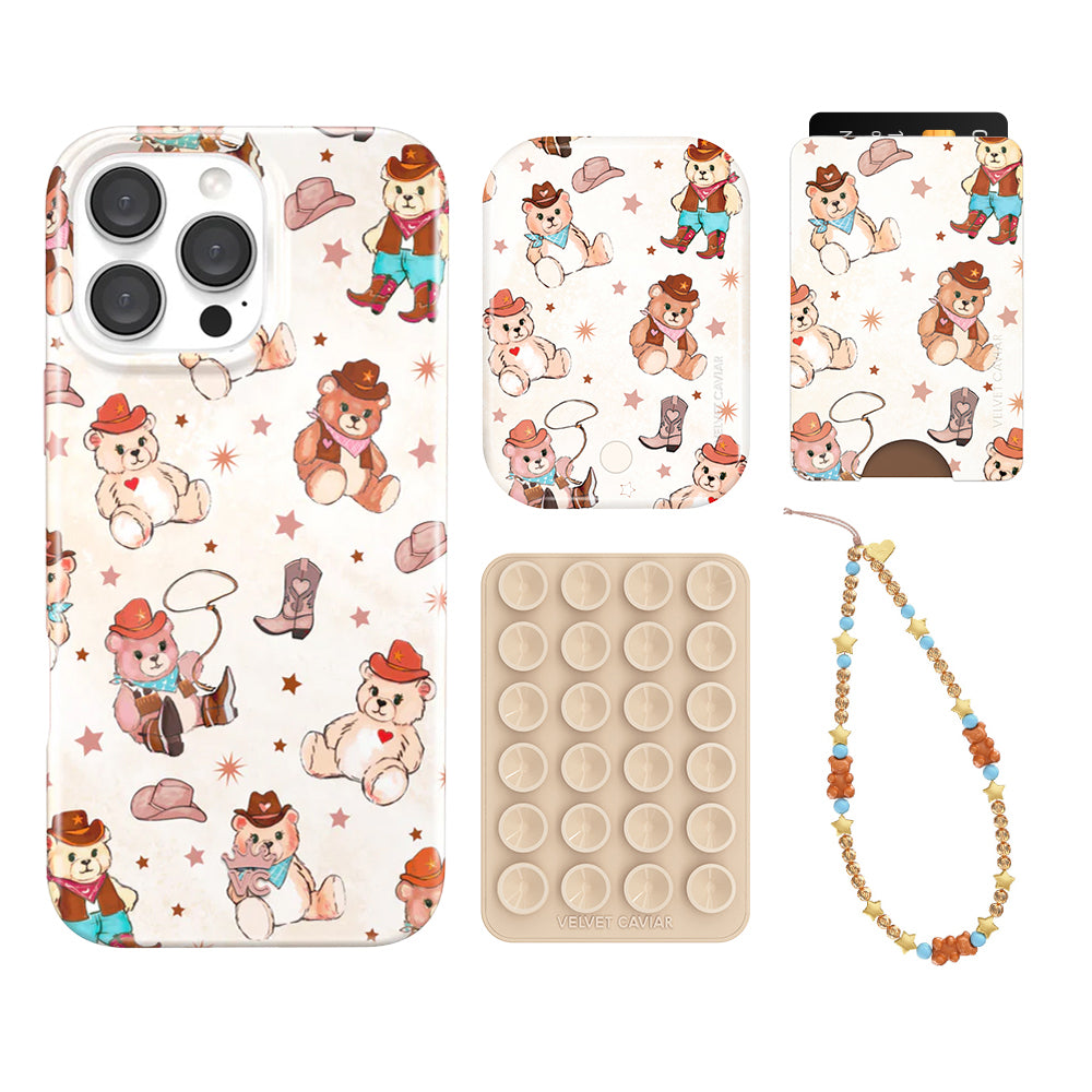 Cowboy Teddy iPhone Bundle Set - Wallet