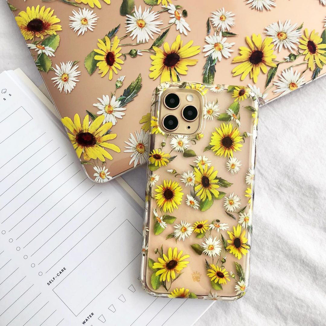 Sunflower Daisy Clear iPhone Case