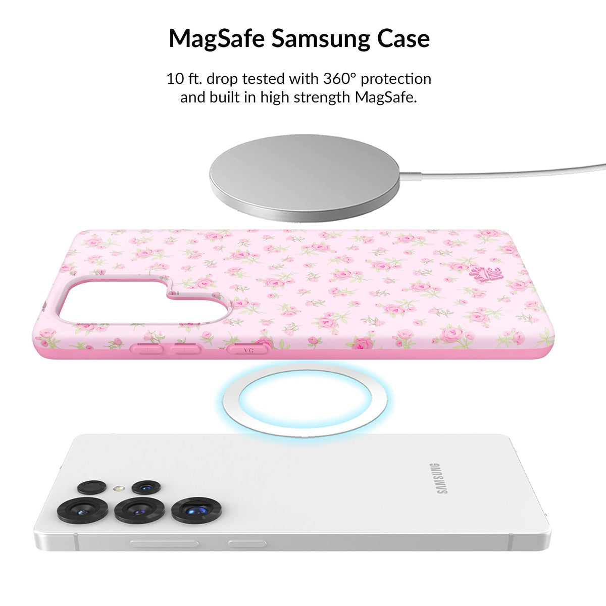 Dainty Pink Floral Samsung Bundle Set