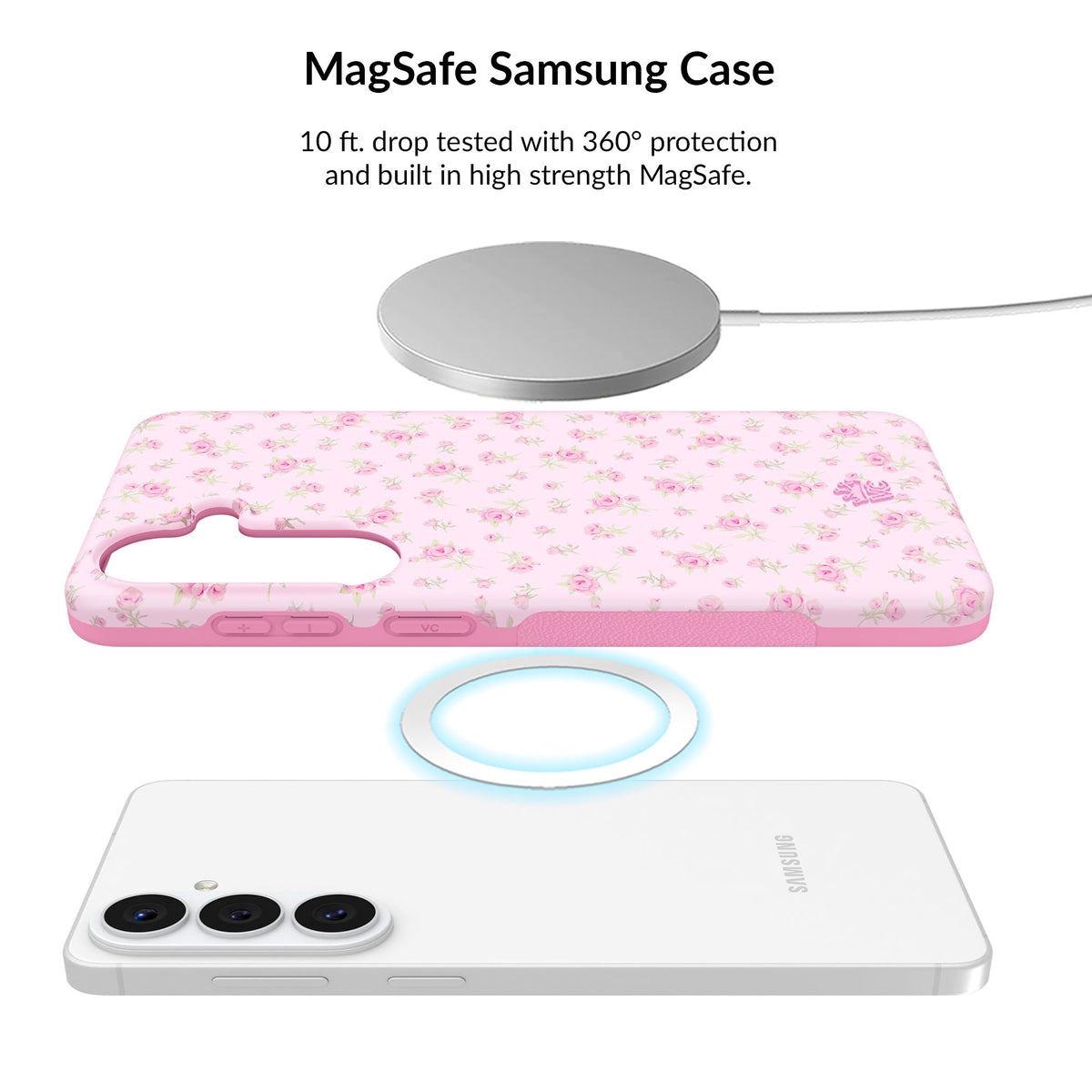 Dainty Pink Floral Samsung Bundle Set