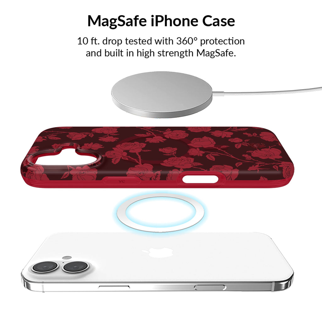 Dark Cherry Floral iPhone Bundle Set