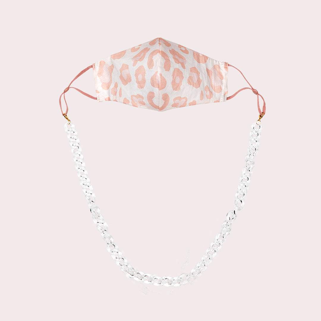 Mask Chain Necklace - 19mm Curb in Clear Lucite