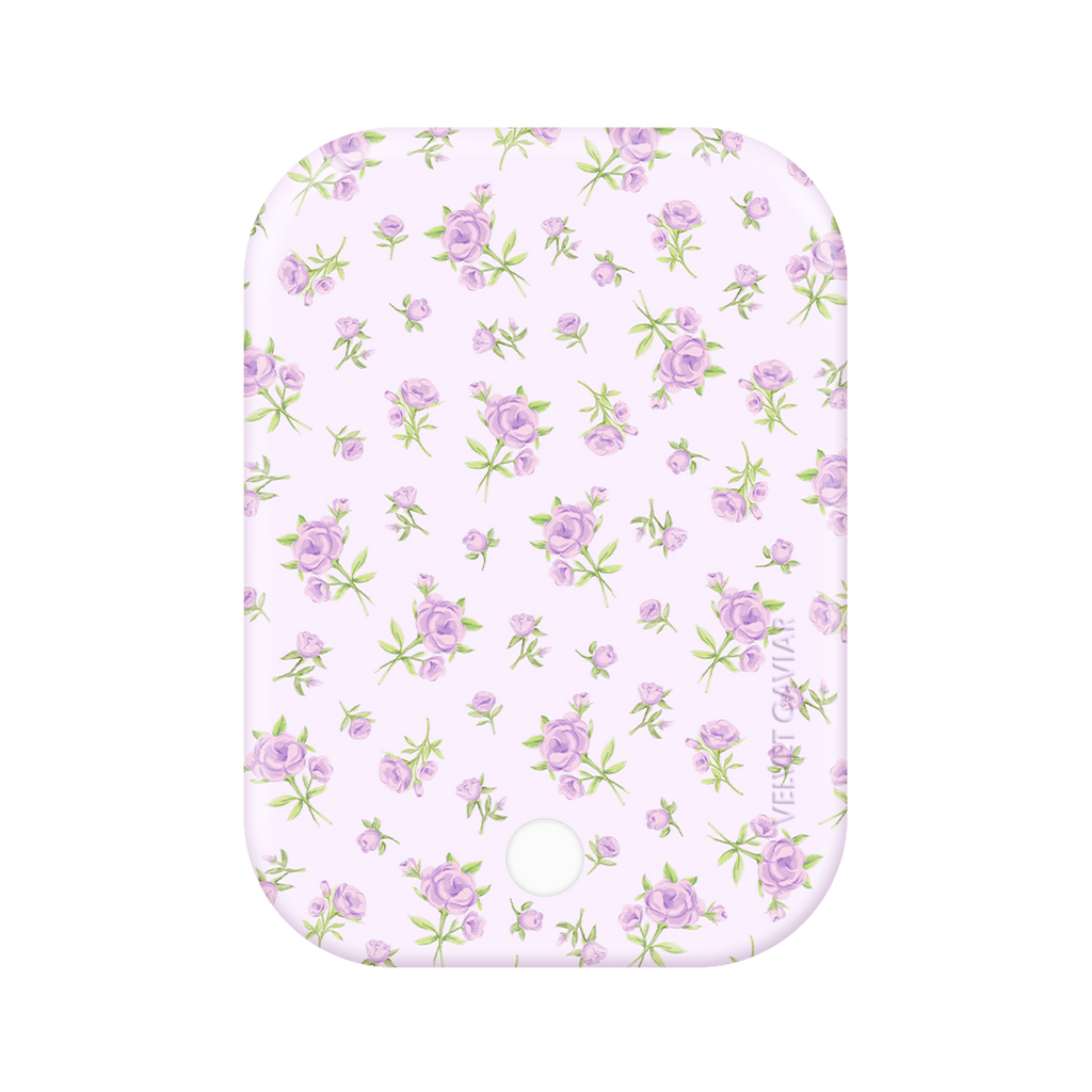 Dainty Lilac Floral Portable MagSafe Charger Power Pack