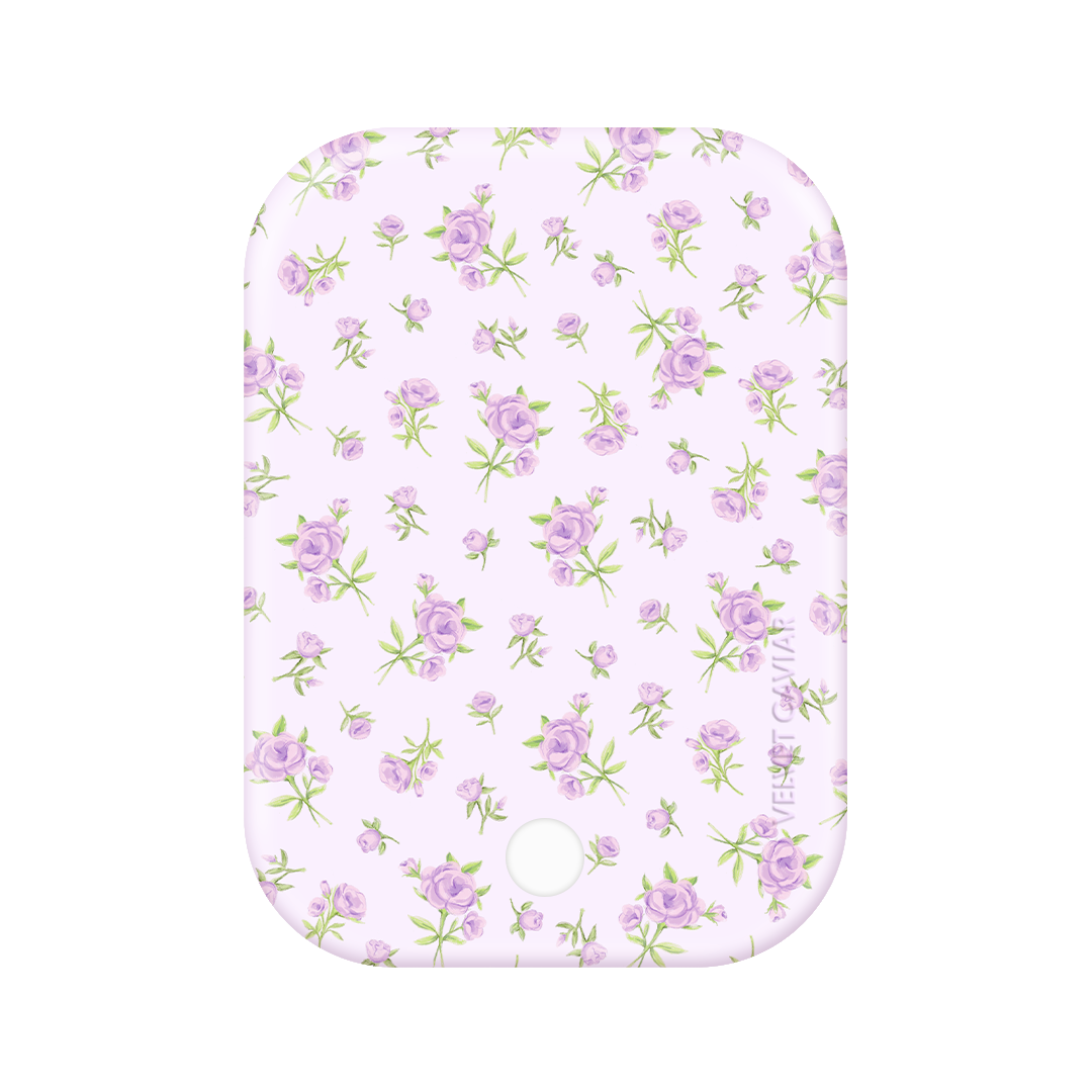 Dainty Lilac Floral Portable MagSafe Charger Power Pack