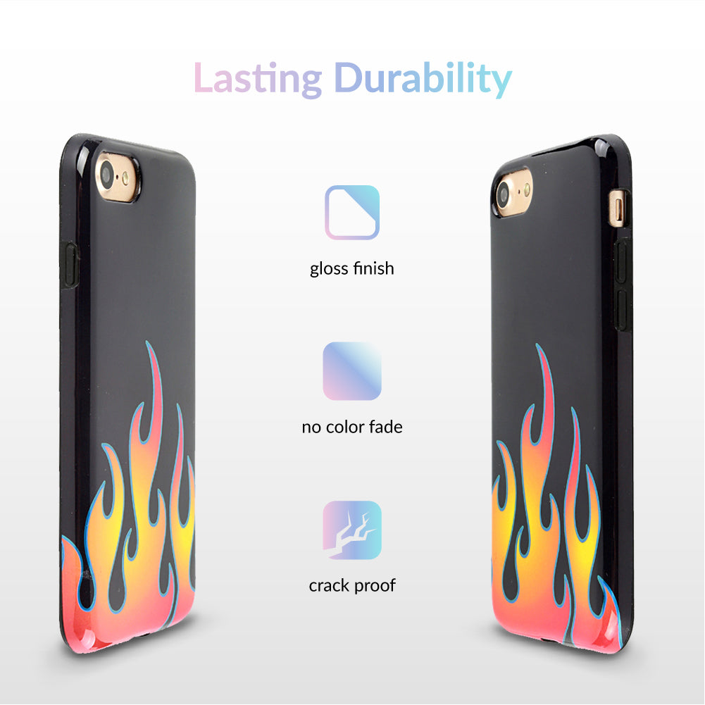 Blue Chrome Flames iPhone Case