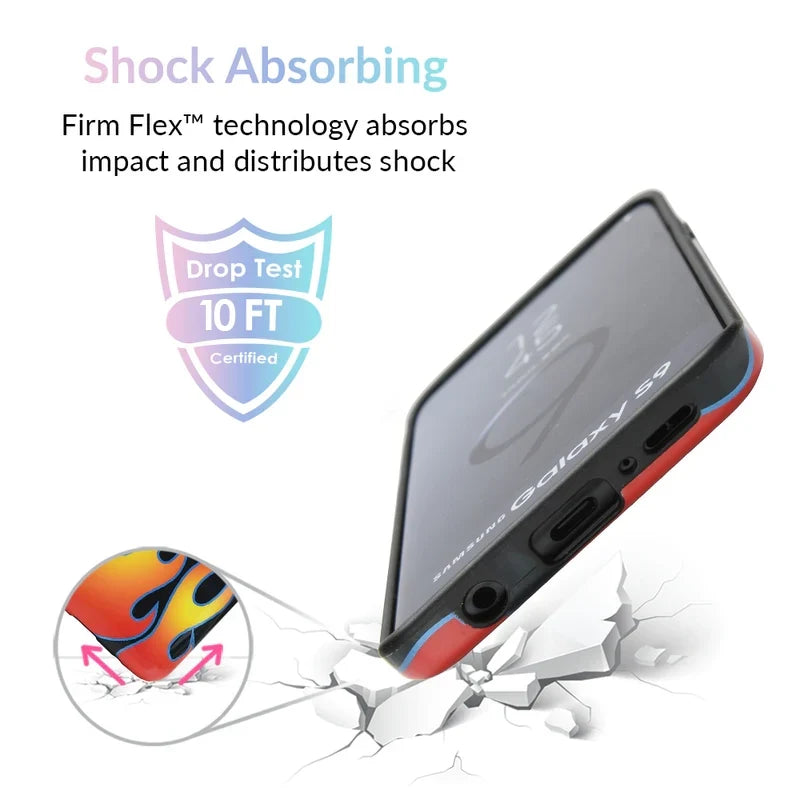 Blue Chrome Flames Samsung Galaxy Case