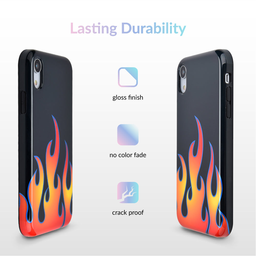 Blue Chrome Flames iPhone Case