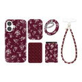 French Burgundy Floral iPhone Bundle Set