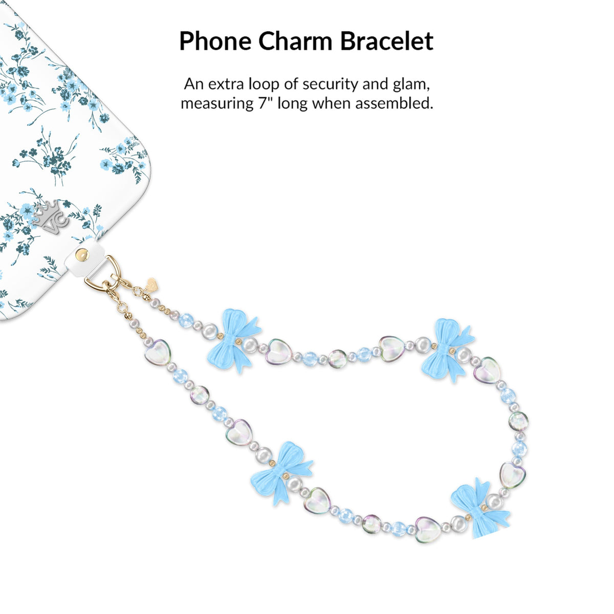 French Blue Floral iPhone Bundle Set