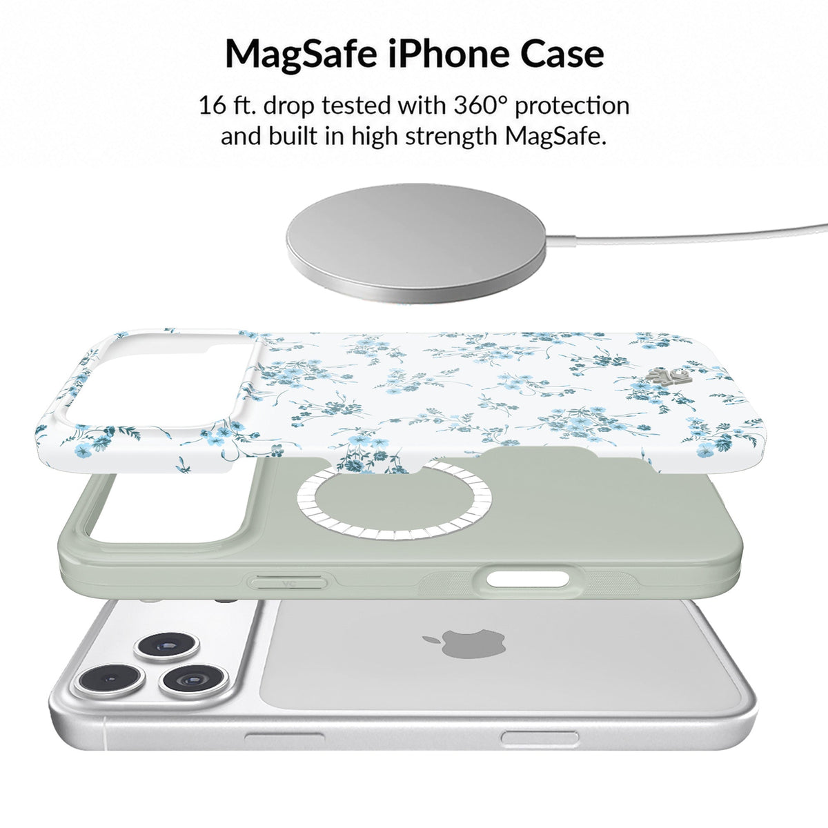 French Blue Floral iPhone Bundle Set