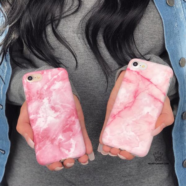 Pink Streak Marble iPhone Case
