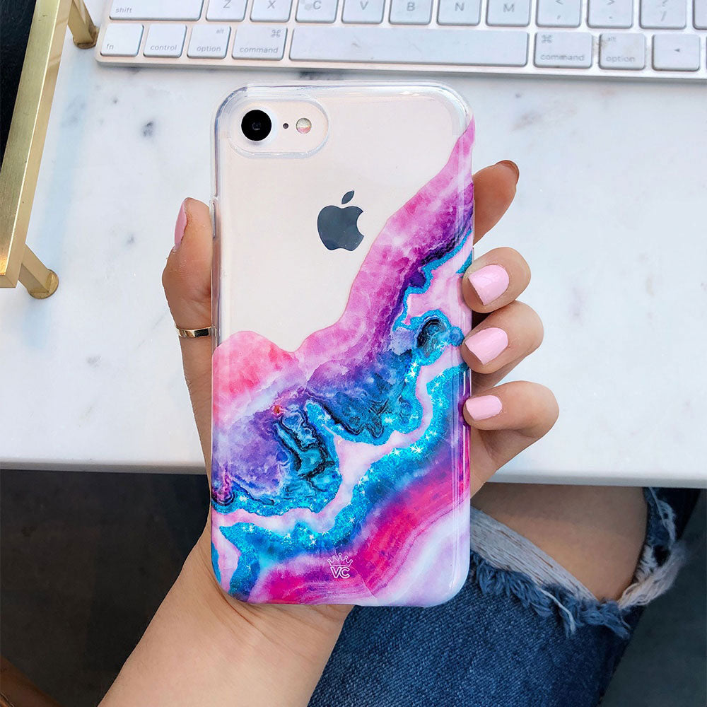 Geode Glitter Clear iPhone Case
