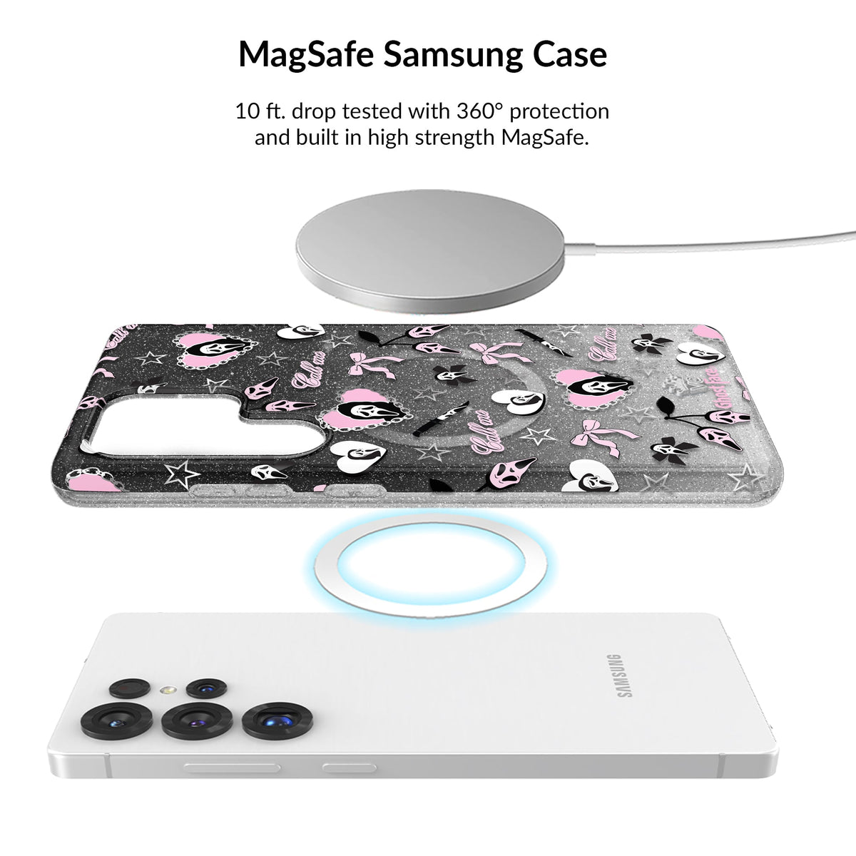 Ghost Face Goth Glitter Samsung Bundle Set