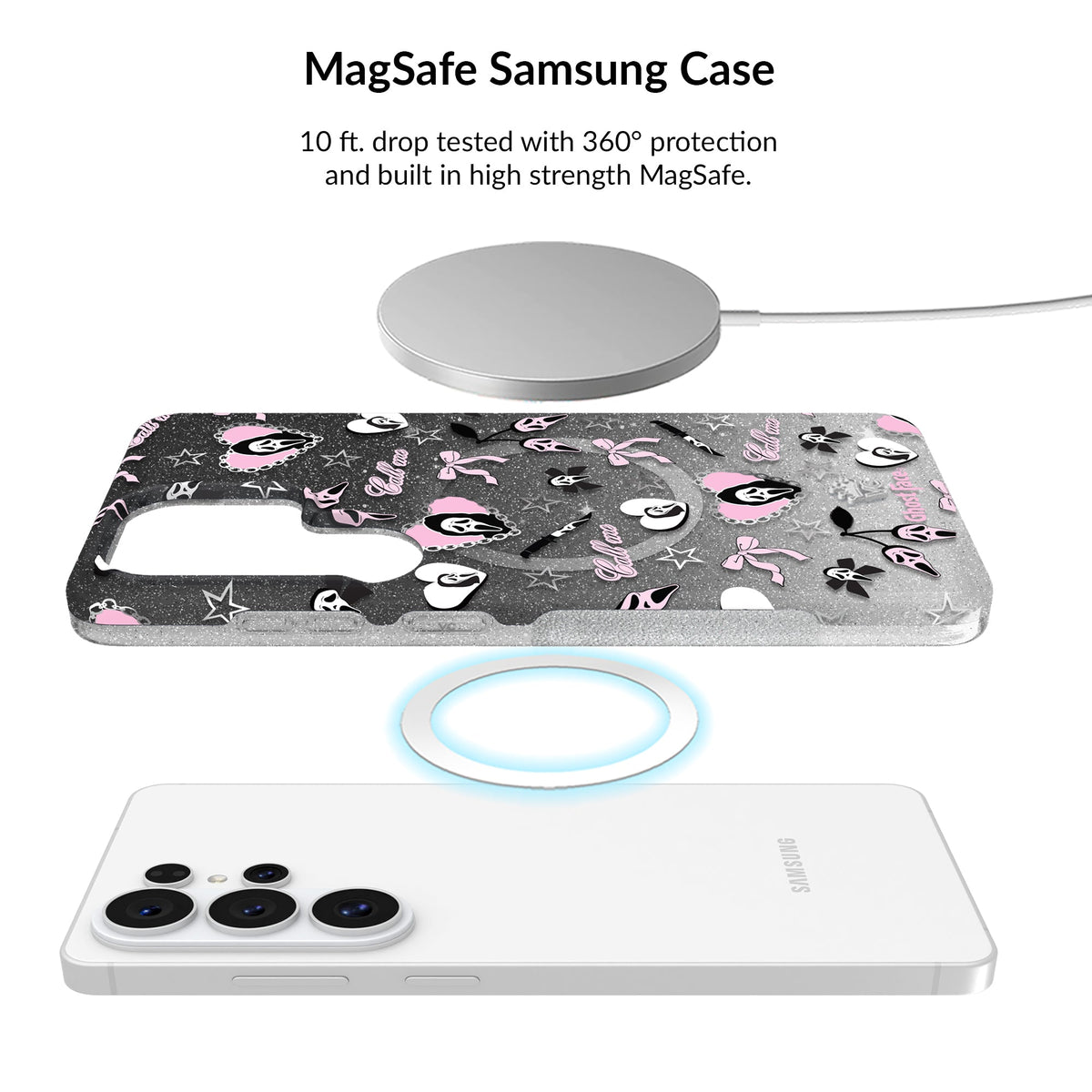 Ghost Face Goth Glitter Samsung Bundle Set
