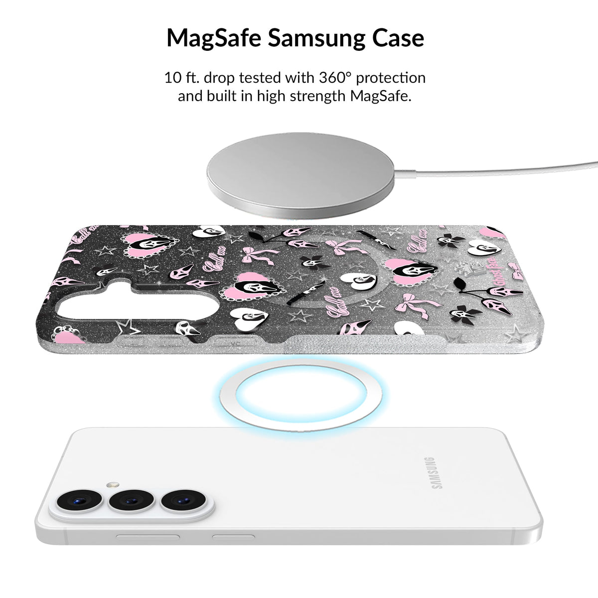 Ghost Face Goth Glitter Samsung Bundle Set