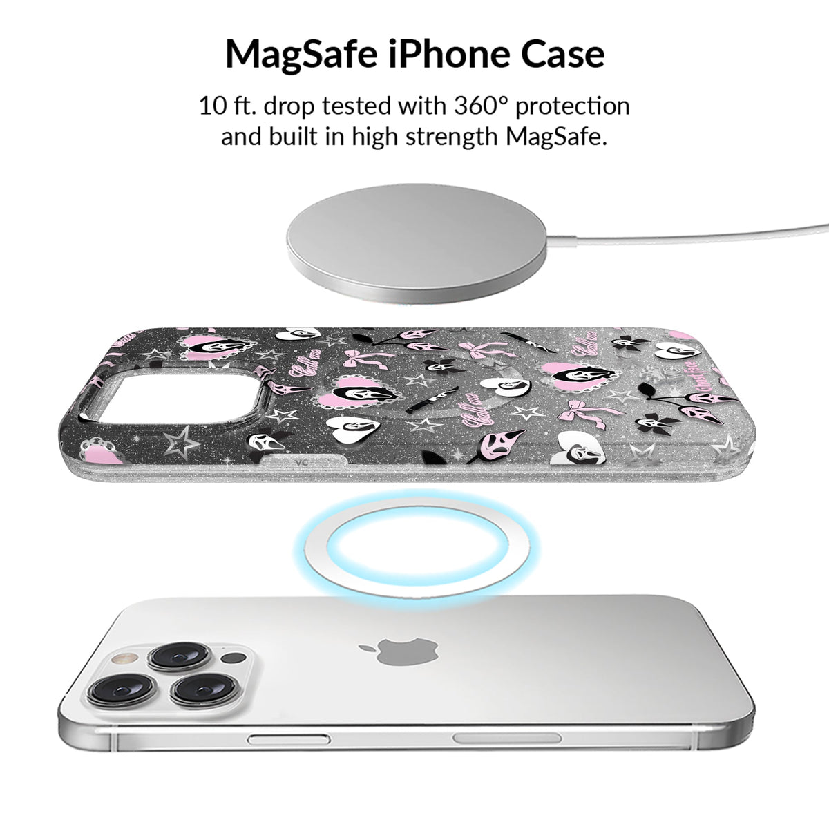 Ghost Face Goth Glitter iPhone Bundle Set