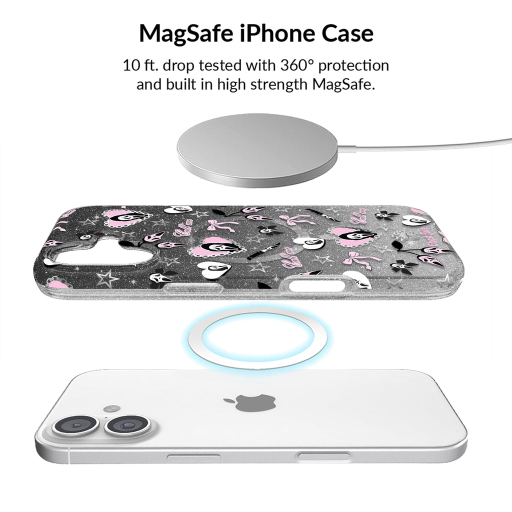 Ghost Face Goth Glitter iPhone Bundle Set