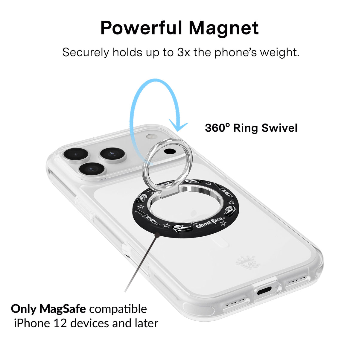 Ghost Face Killer Chrome MagSafe Grip Ring