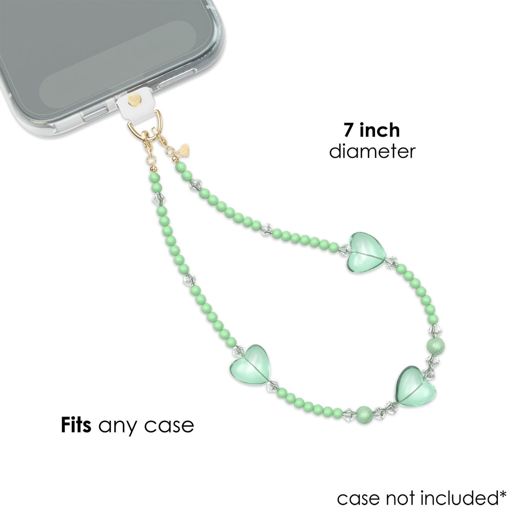 Green Heart Phone Charm