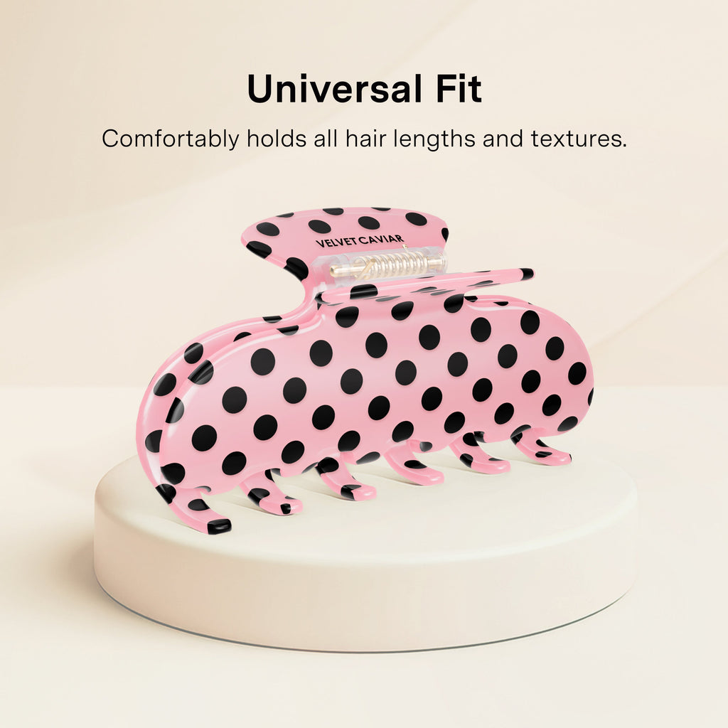 Princess Pink Polkadot Hair Clip
