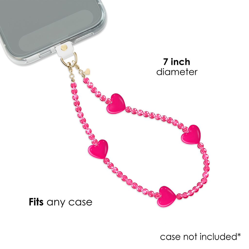 Hot Pink Heart Phone Charm