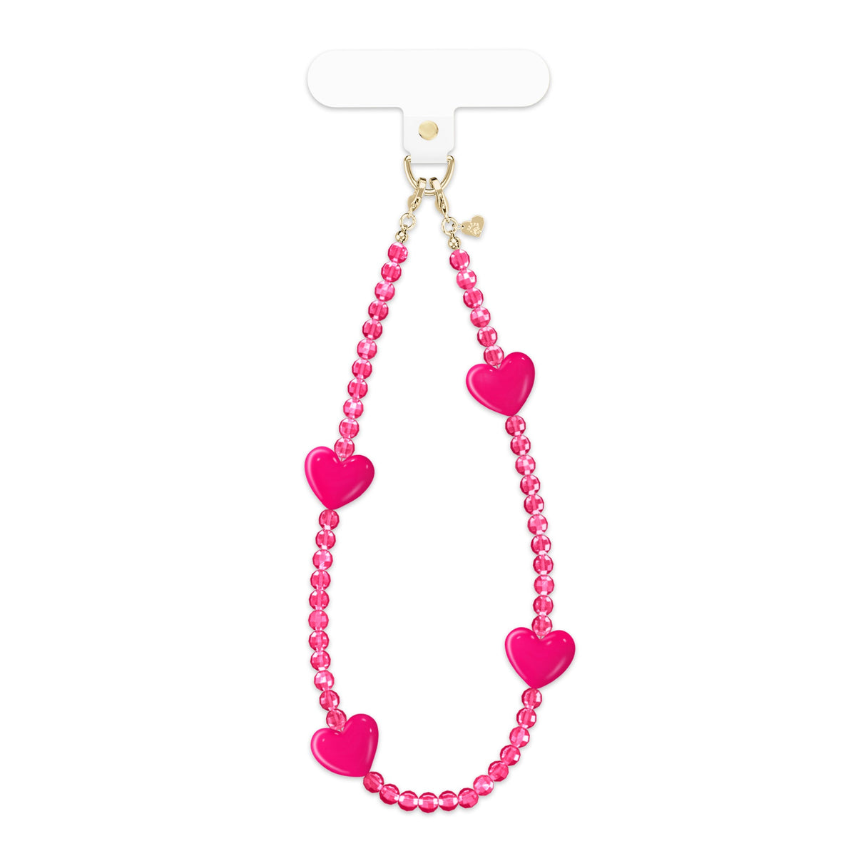 Hot Pink Heart Phone Charm