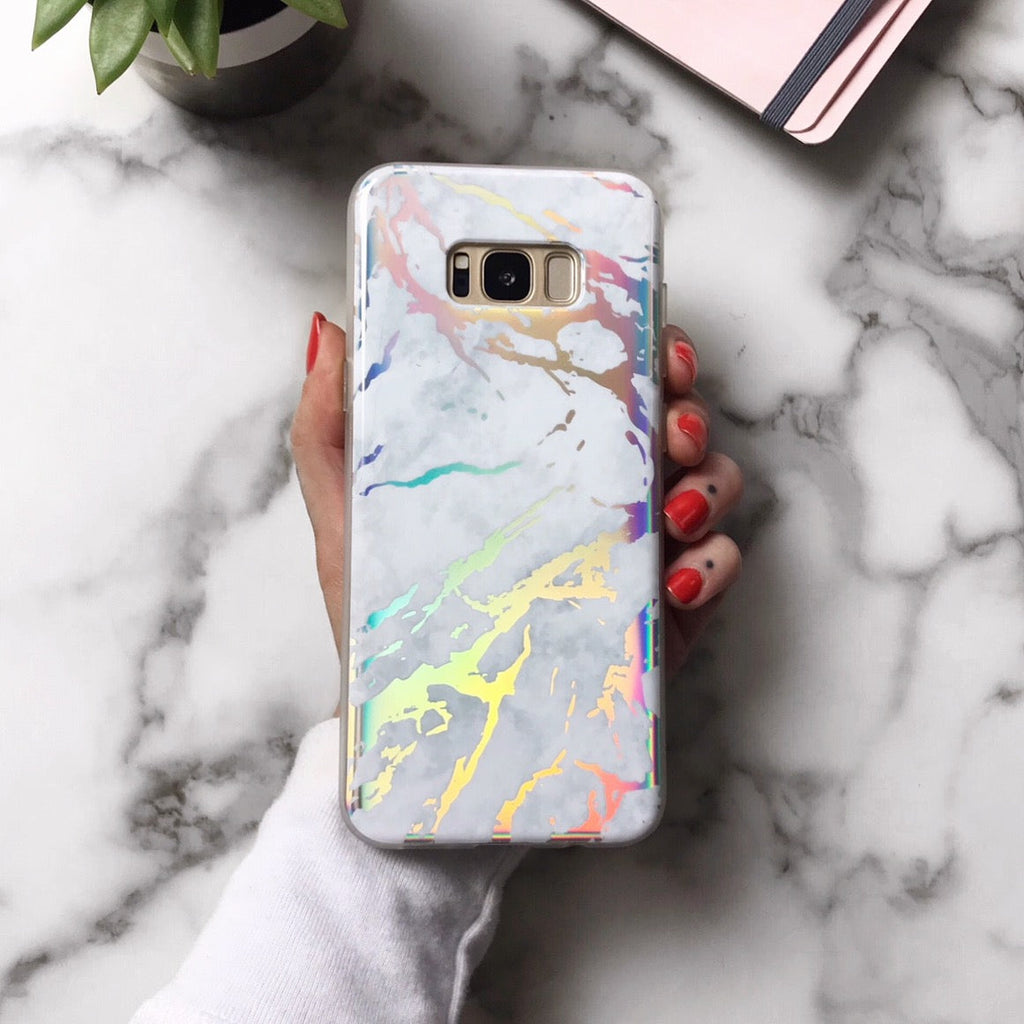 Holo White Marble Samsung Galaxy Case