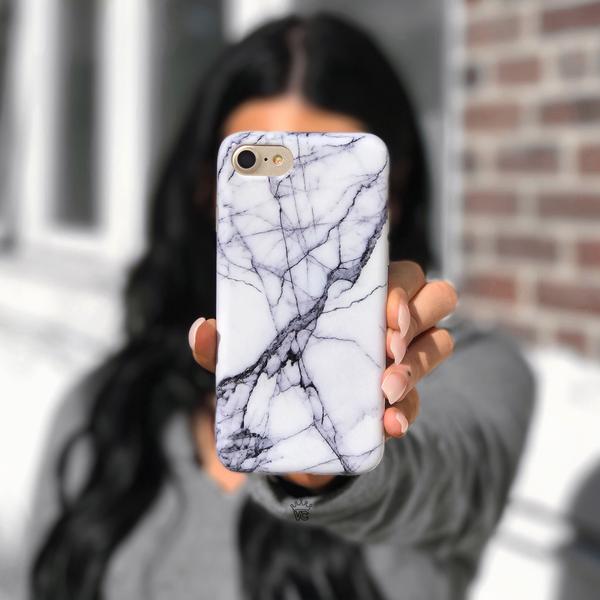 White & Gray Marble iPhone Case