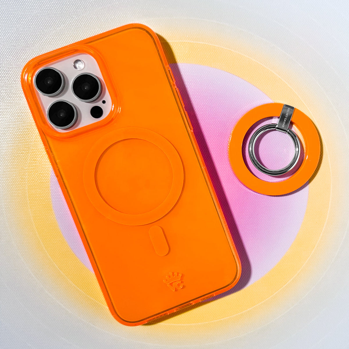 Neon Orange Clear iPhone Case
