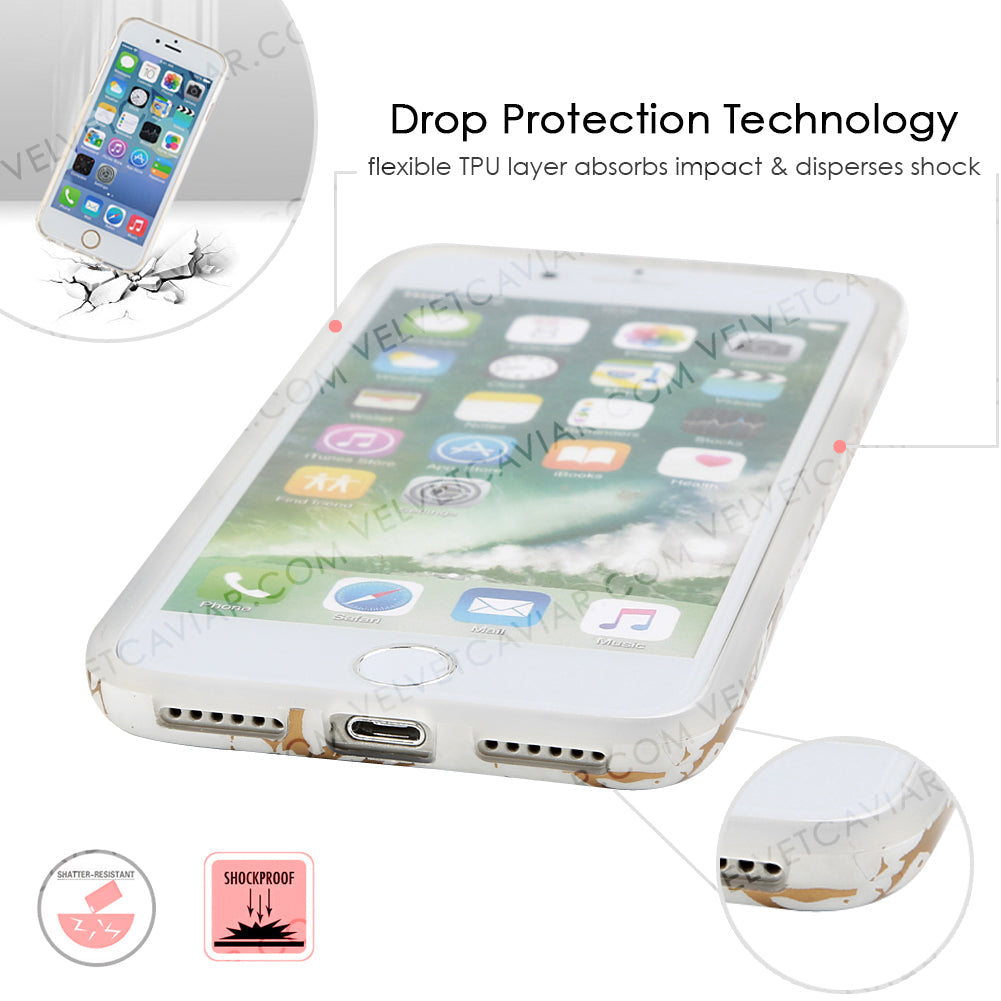 White Marble Gold Chrome iPhone Case