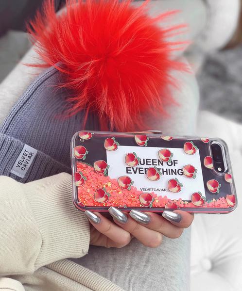 Peach Clear Glitter iPhone Case