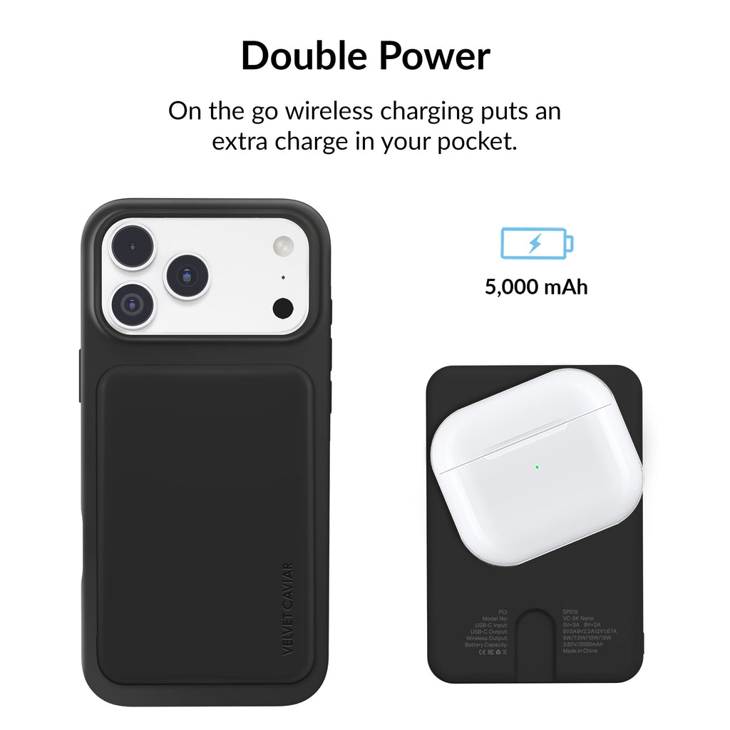 Black Slim Portable MagSafe Charger Power Pack