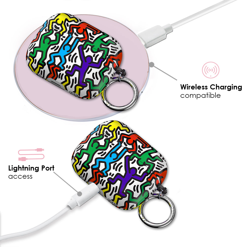 Keith Haring Rainbow Dancers AirPod Case