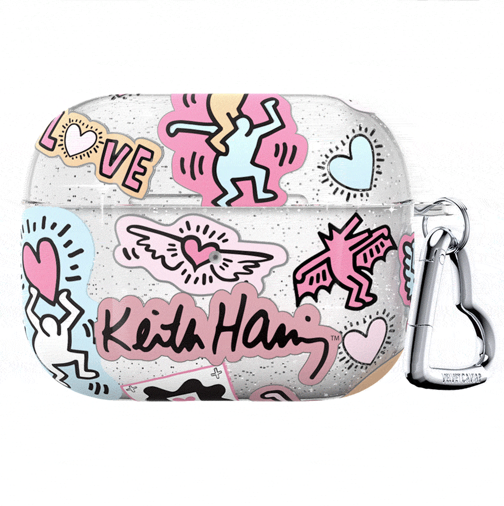 Keith Haring Pastel Glitter AirPod Case