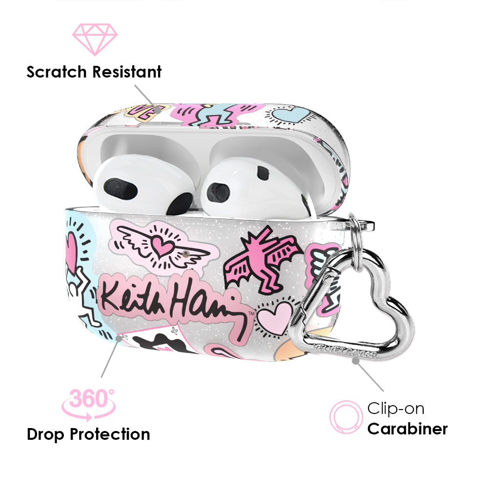 Keith Haring Pastel Glitter AirPod Case