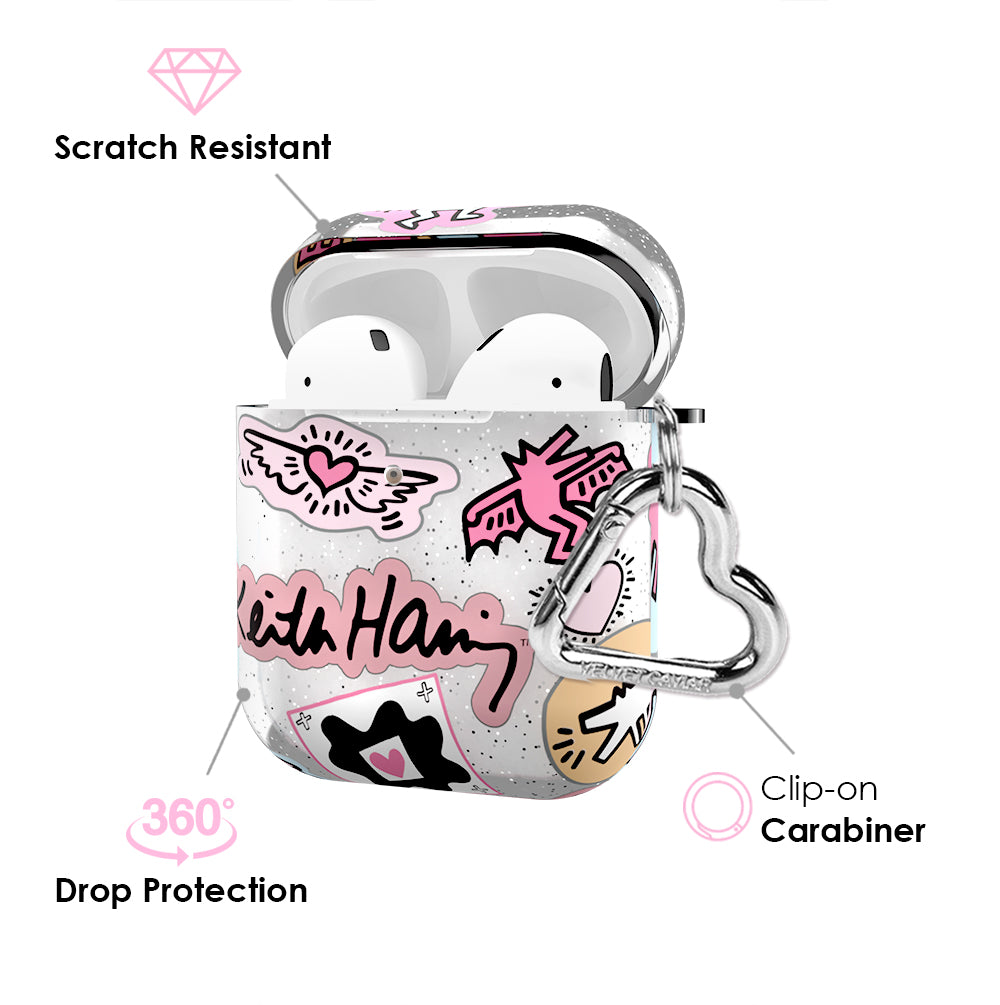 Keith Haring Pastel Glitter AirPod Case