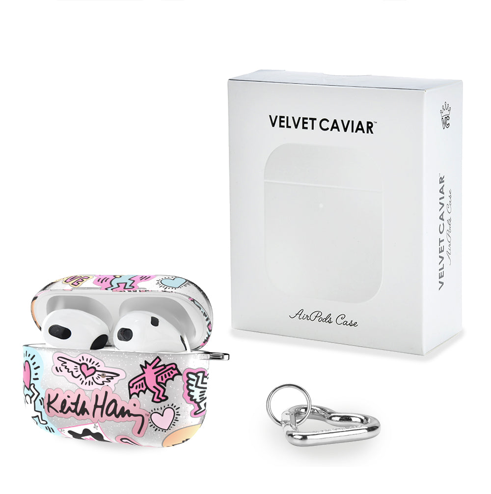 Keith Haring Pastel Glitter AirPod Case