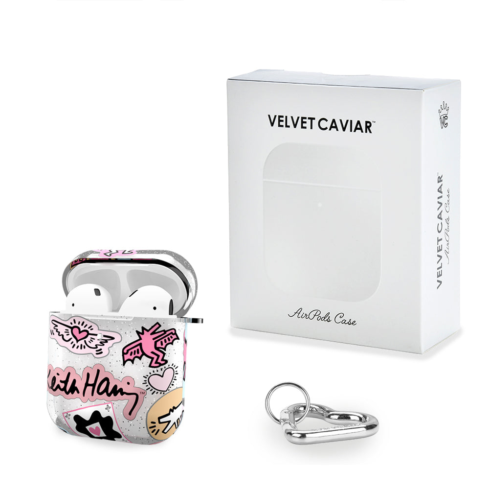 Keith Haring Pastel Glitter AirPod Case