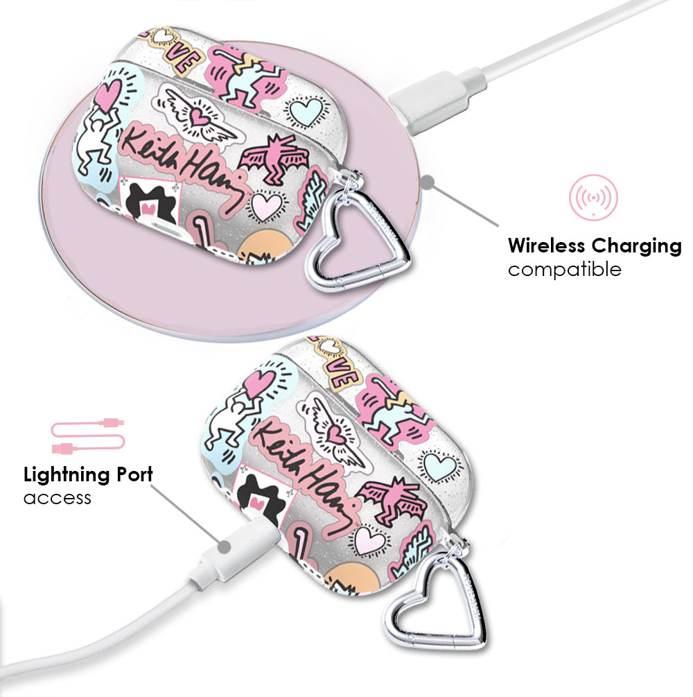 Keith Haring Pastel Glitter AirPod Case