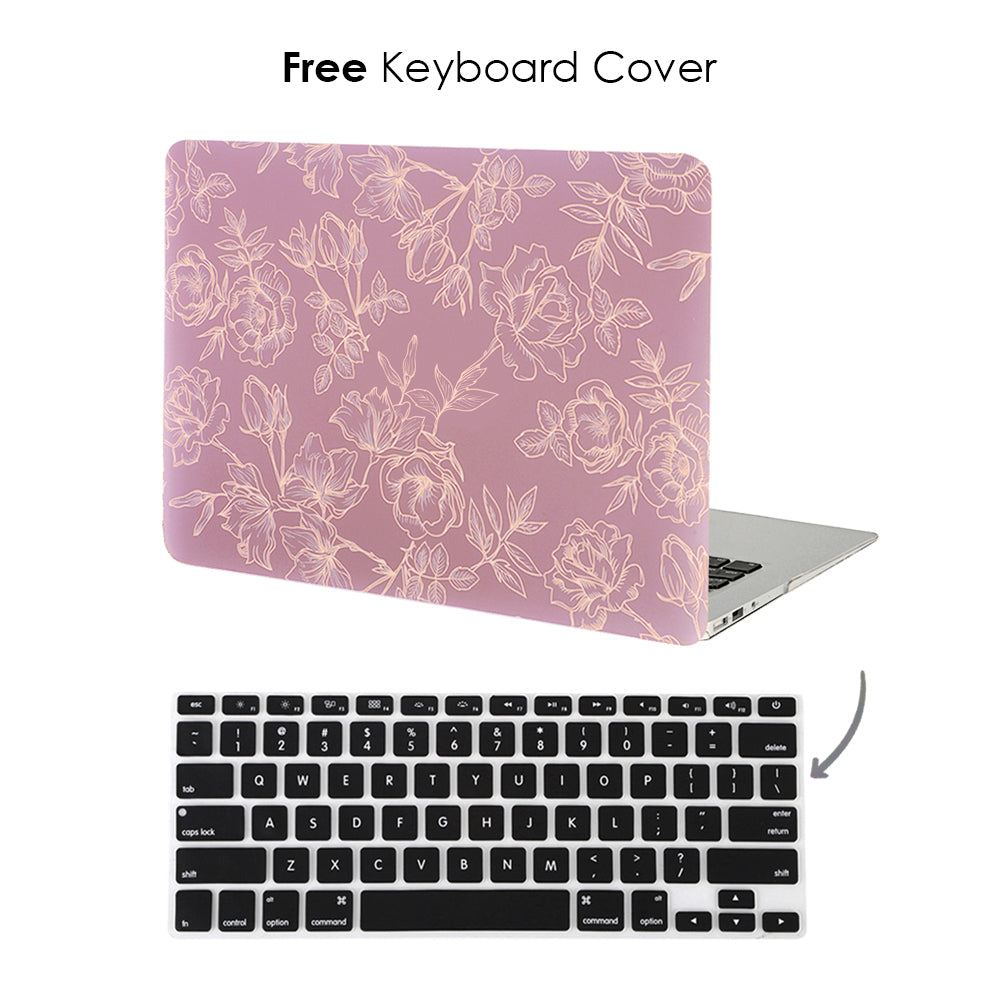 Dusty Rose Floral MacBook Case