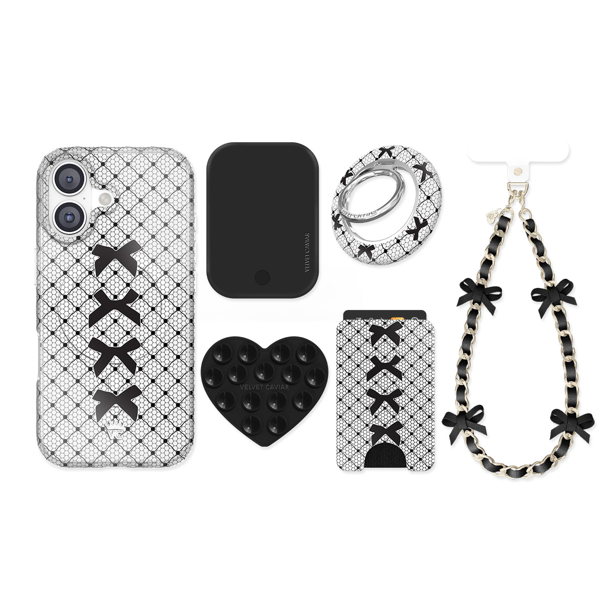 Lacy Black Bows iPhone Bundle Set