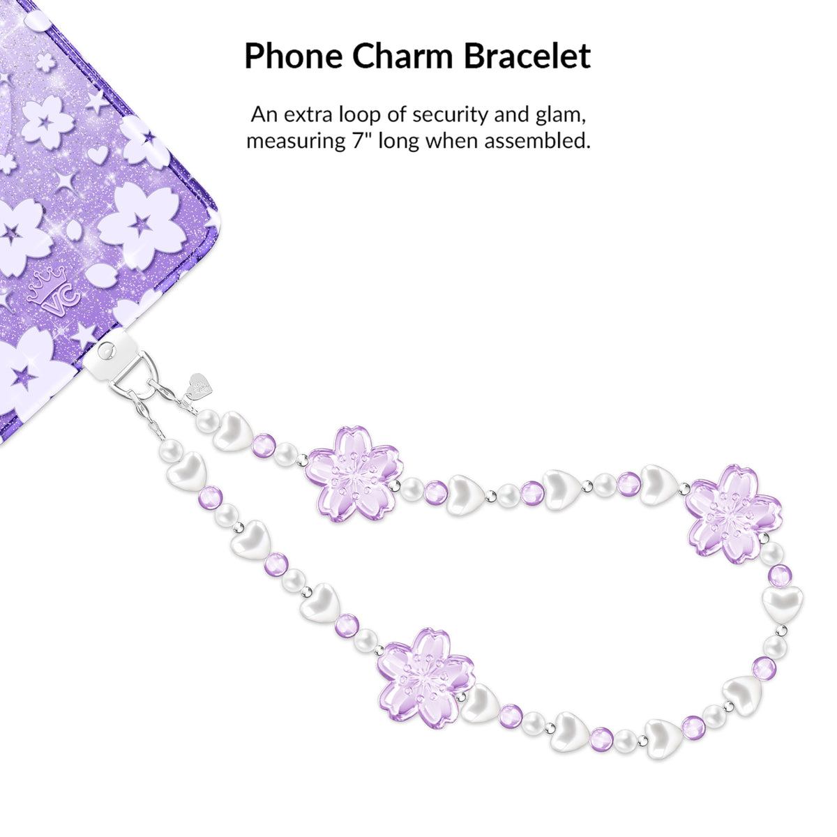 Lavender Cherry Blossom Glitter Samsung Bundle Set