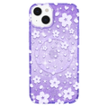 Lavender Cherry Blossom Glitter iPhone Case