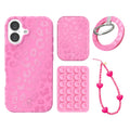 Hot Pink Leopard iPhone Bundle Set - Grip