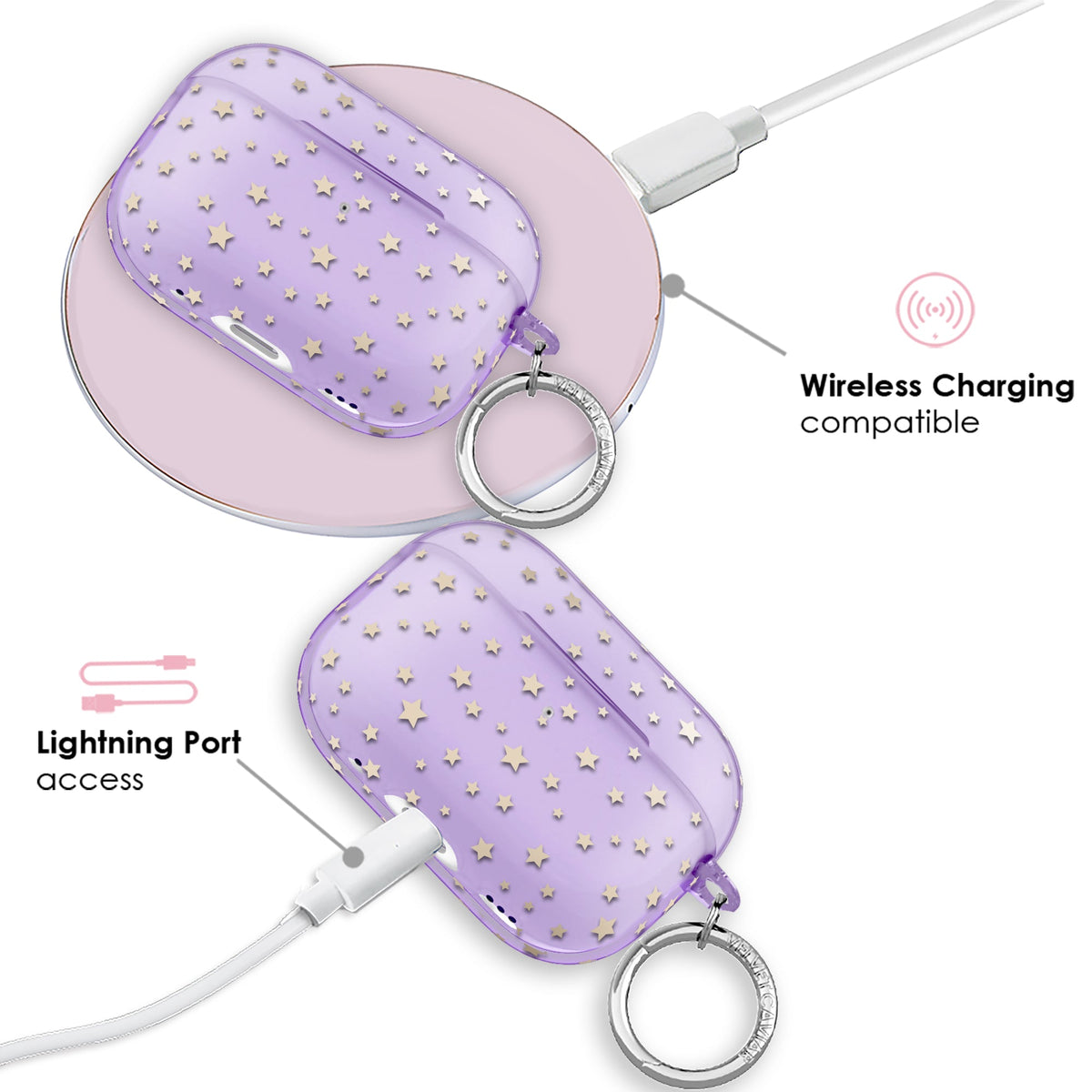 Lilac Celestial Stars AirPod Case