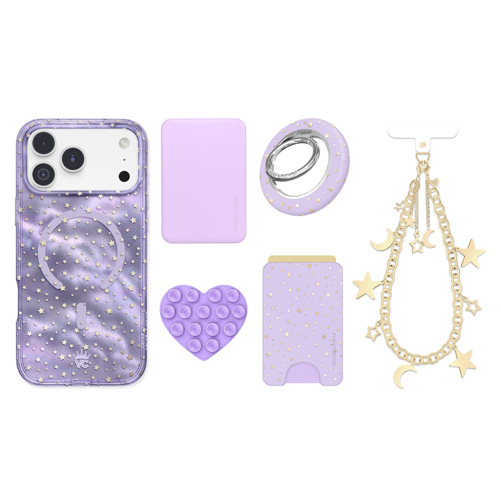 Lilac Celestial Stars iPhone Bundle Set