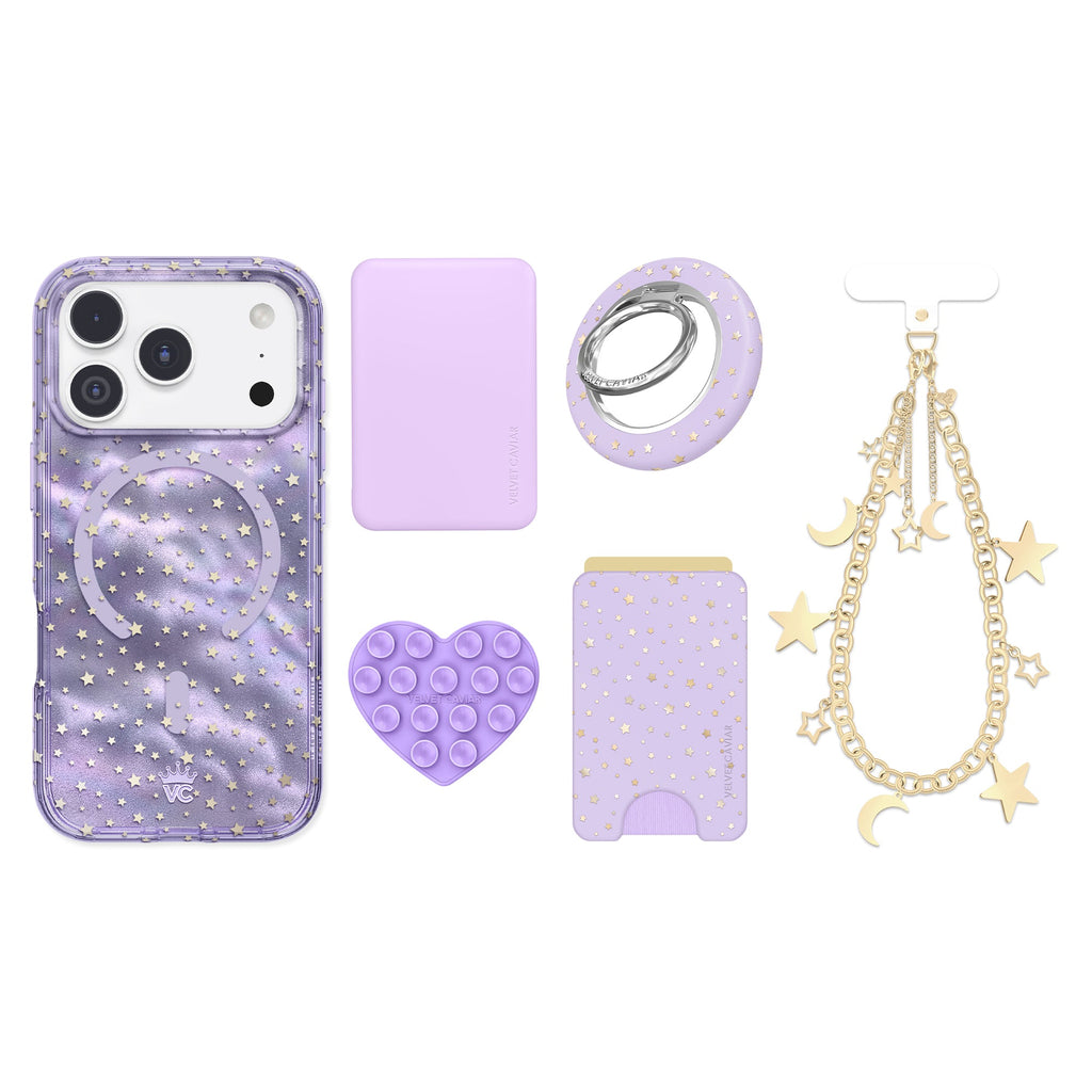 Lilac Celestial Stars iPhone Bundle Set