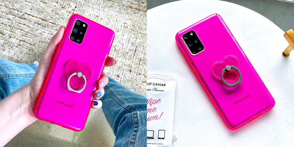 Neon Pink Clear Samsung Case