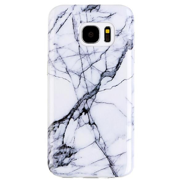 White & Gray Marble Samsung Case